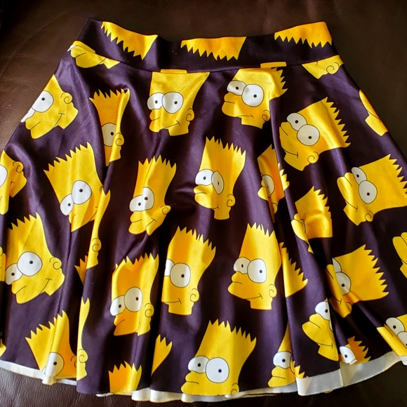 Lunatic Blue Bart Simpson Skater Rave Skirt - Picture 1 of 1
